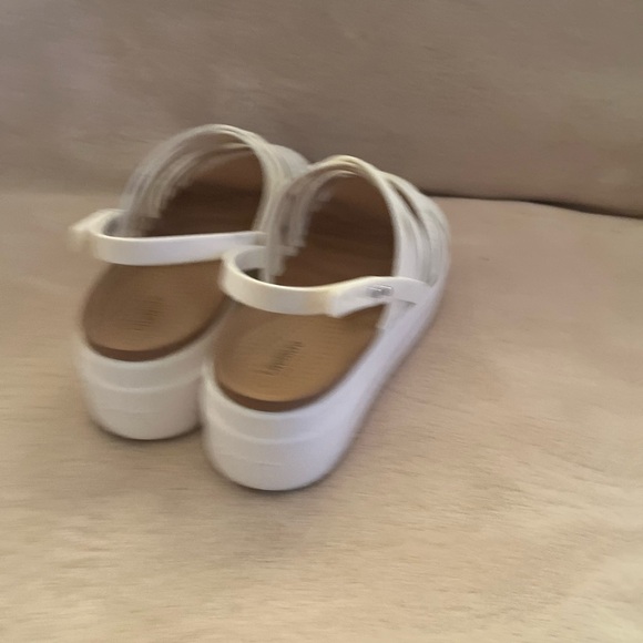 CROCS White Tan Wedge Sandals with Cushioned Footbed - Picture 10 of 13